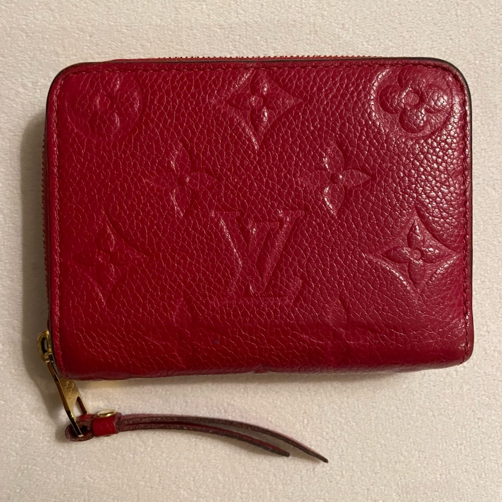 Authentic Louis Vuitton Emprentei Compact Zipper Wallet Beautiful Red COA
